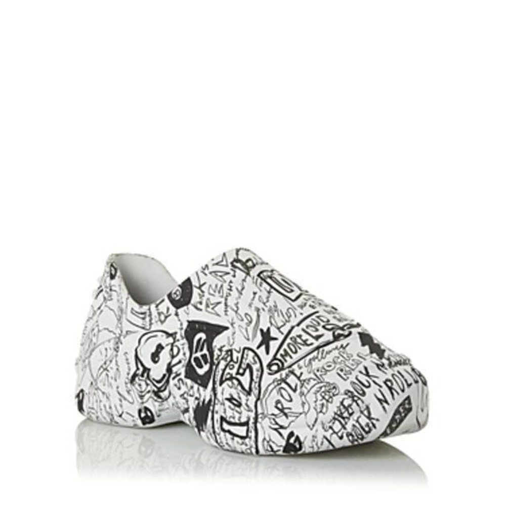 Dolce & Gabbana Men's Toy Graffiti Print Slip On Low Top Dark Side EUR 42 US 9